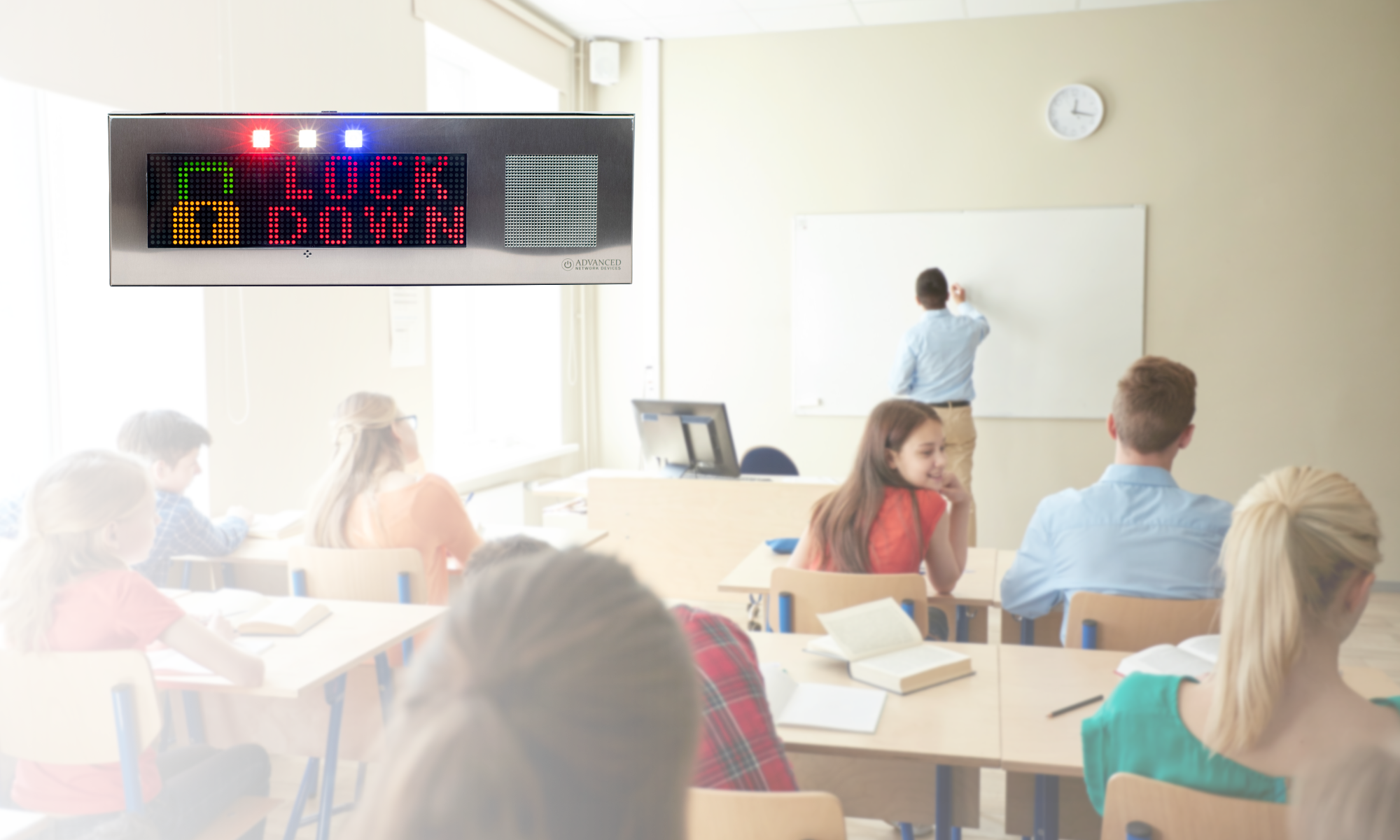 building-lockdown-alert-on-small-ip-display-in-classroom